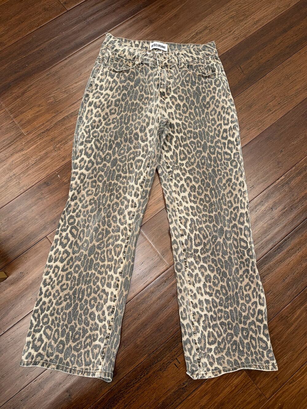 Disclosure Leopard Print Wide-Leg Jeans 7/28
